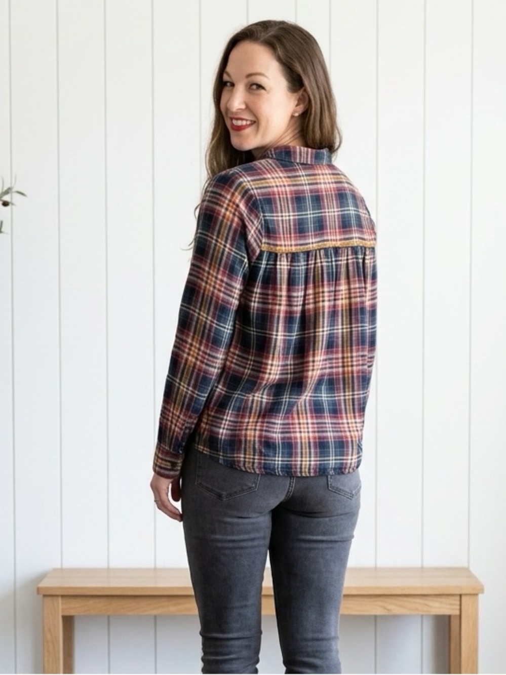 Indi & Cold Plaid Button-Down Oversized Shirt – XS, S, M Made In Spain